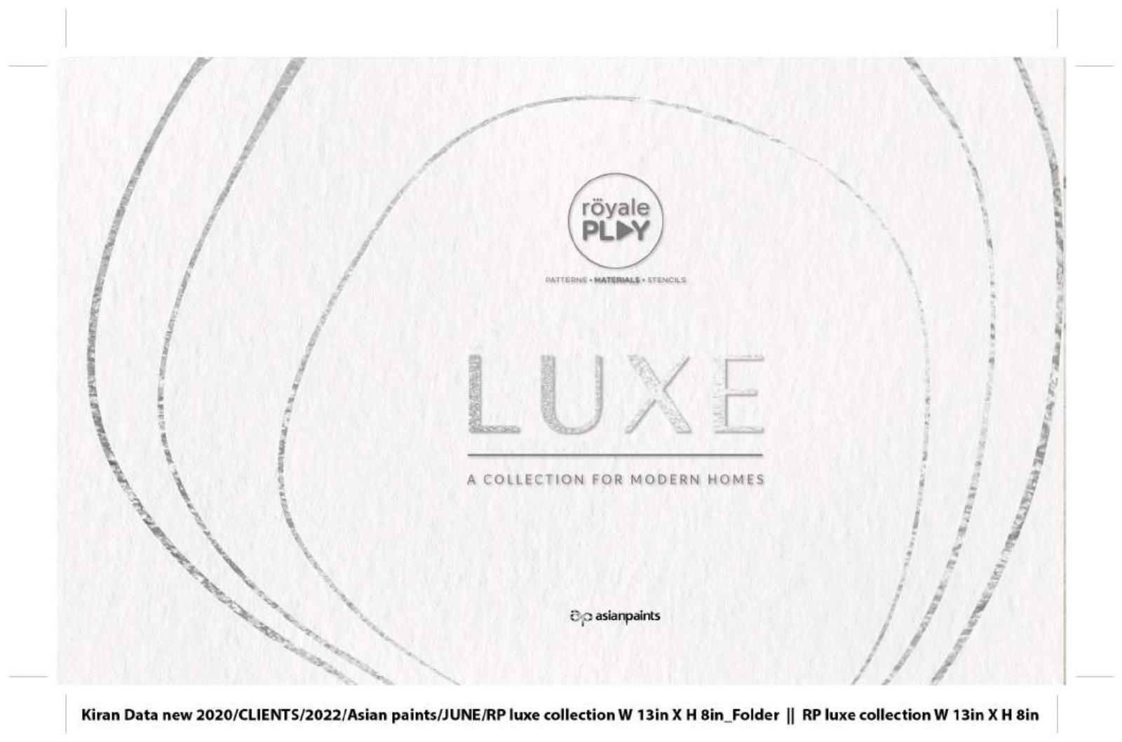 Royale Play LUXE Collection original catalogue cover