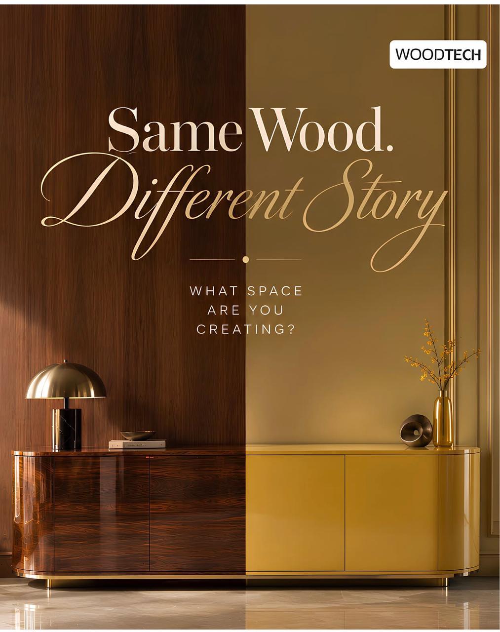 Client-supplied WoodTech wood-finish collection poster